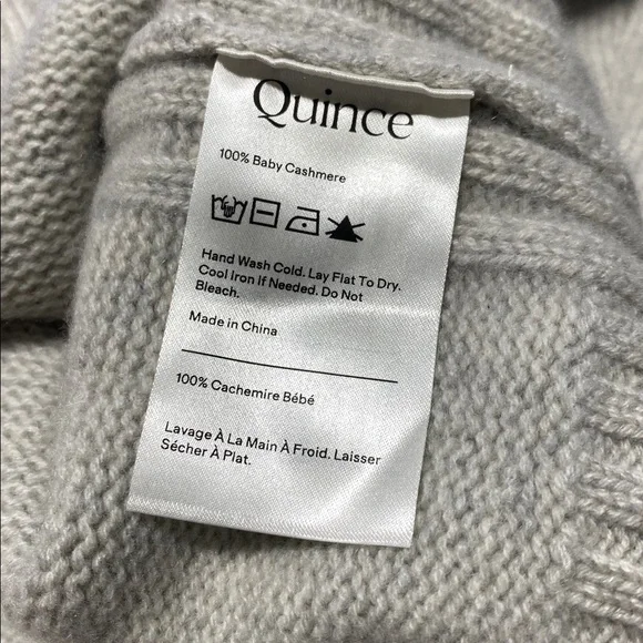 Quince Light Gray Cashmere Crewneck Sweater - M - Picture 5 of 6